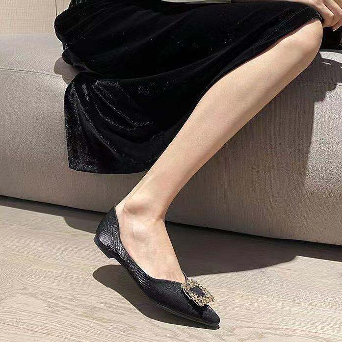 2023-spring-new-soft-bottom-pointed-toe-flat-single-shoes-womens-all-match-doudou-shoes-shallow-mouth-fairy-evening-wind-gentle-shoes