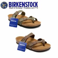 Birkenstocks Mens and Womens Classic Cork Slippers Beach Casual Shoes Cover Toe Oil Wax Mayari Series 35-46