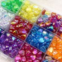 100pcs/lot 8mm AB Colour Heart Shape Acrylic Beads Loose Spacer Beads for Jewelry Makeing DIY Handmade Bracelet Accessories Beads