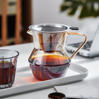 กาแฟ Dripper หม้อแก้วกาแฟถ้วยกรองสแตนเลส Hand-Pour เครื่องชงกาแฟชุด Dripper Set