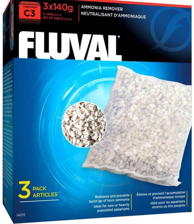 Fluval C3 Ammonia Remover, Replacement Aquarium Filter Media, 3Pack