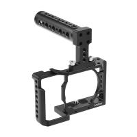 Andoer Camera Cage + Top Handle Kit Video Film Movie Making Stabilizer Aluminum Alloy 1/4 Inch Screw with Cold Shoe Mount for Sony A6500/A6400/A6300/A6000 Camera