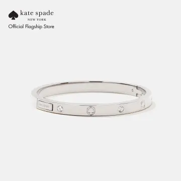 Kate Spade Spot the Spade Studded Hinged Bangle Bracelet in Silver o0r –  PinkOrchard.com