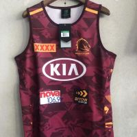 เสื้อผ้าบาสเกตบอลคุณภาพสูง 2021 afl Brisbane Australia wild olive suit vest jersey Broncos football shorts Rugby