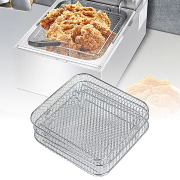 3-layers Air Fryer Rack Stackable Grid Grilling Rack Stainless Steel  Anti-corrosion Baking Tray for Kitchen Oven Steamer Cooker
