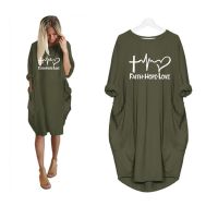 2019 New Fashion shirts Faith Hope Love Letters Print women irregular dress plus size