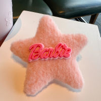 Barbie pink plush bobby pin bowknot hairpin cartoon five-pointed star hair clip Headdress Women Hair Accessories