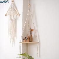 WYS Macrame ชั้นแขวนเชือกทอชั้นวางของลอย1ชั้น/2ชั้น/3ชั้นชั้นแขวน Macrame เชือกชั้นวางแขวนชั้นวางของลอยสำหรับห้องน้ำ