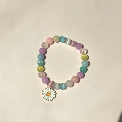 LETSGETAWAY - Lucky Stone Bracelet (Preorder 7 days) *ไม่ต้องเผื่อไซส์นะคะ* / กำไลข้อมือหินมงคล สุดน่ารัก รุ่น Rainbow Daisy (สินค้าจัดส่งหลังสั่งซื้อ 7 วัน)