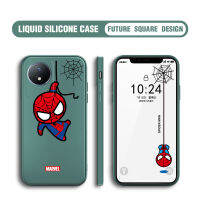 GGK For Vivo Y02A Y02 Y02T น่ารักลายการ์ตูนอเวนเจอร์สจาก Marvl เคสโทรศัพท์สไปเดอร์แมนสไปเดอร์ชายขอบสี่เหลี่ยมปลอกซิลิโคนฝาปิดเลนส์เคสป้องกันทนแรงกระแทก