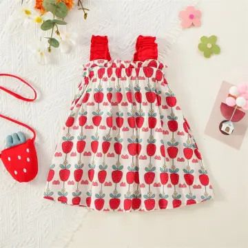  Toddler Baby Girls Fruit Carrots Print Bow Dress Casual Clothes  Hat Monogram Dress Toddler (Red, 12-18 Months): Clothing, Shoes & Jewelry