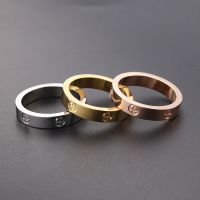 2022 Cross Stainless Steel Zircon Ring With Stone For Woman Girl For Men Couple Ring Wedding Ring