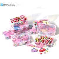 【CW】❈♗  DoreenBox Wood Spacer Beads Mixed Multicolor Transparent with Plastic Round Bead Necklace Jewelry 1 Set