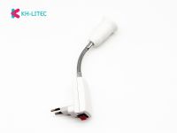 ❁ AC 100 - 240V E27 20CM Flexible Lamp Holder Light Lamp Bulb Holder White Flexible Converter On/Off Switch Adapter Socket EU Plug