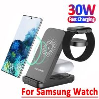 ZZOOI 30W Wireless Charger Stand For Samsung Galaxy Watch 4 Active 2/1 3 IN 1 Fast Charging Dock Station For Samsung S21 S20 Charger