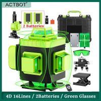 Laser Level Self Leveling 16 Lines 4D Green Cross Line Laser Level 360 Horizontal Vertical Dual-beam Lasers for DIY