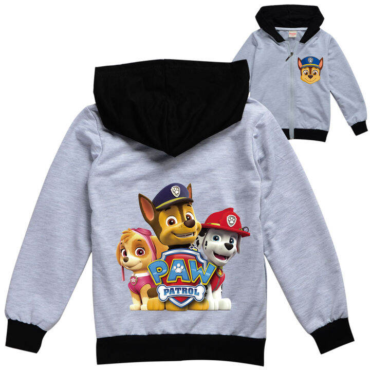 paw-patrol-ผ้าฝ้าย-เสื้อฮู้ดโพลีเอสเตอร์-เสื้อคาร์ดิแกนเสื้อคลุมแบบมีซิปเสื้อผ้าเด็ก2ชิ้นชุดเด็กผู้ชายแขนยาวฤดูใบไม้ผลิฤดูใบไม้ร่วงแจ็คเก็ตเด็กผู้ชายเด็กผู้หญิง