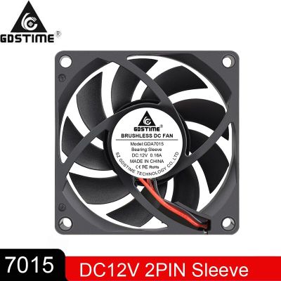 100 PCS Gdstime 2Pin 7cm 70MM Cooler Fan 70 x 70 x 15mm 7015s 12V DC Brushless Axial Industrial Flow Cooling Fan Cooling Fans
