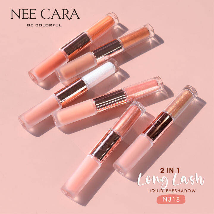 nee-cara-นีคาร่า-อายแชโดว์-อายแชโดว์แบบแท่ง-2-เนื้อ-ในแท่งเดียว-n318-long-last-2-in-1-eyeshadow-liquid-glitter-amp-matten