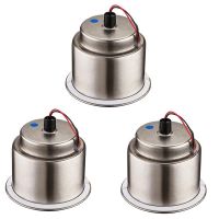 3X LED Light Drink Holder LED Recessed Stainless Steel Cup Drink Holder Cup Shape for Car Marine Boat