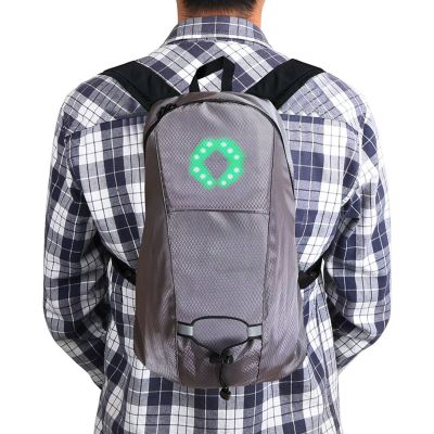 15L Bicycle Backpack LED Turn Signal Light Cycling Bag RC Safety Riding Bagpack