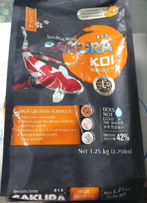 Sakura Koi อาหารปลาคาร์ฟ ซากุระโค่ย Koi Food สูตรเร่งโต สีส้ม/L 7mm. สูตรพรีเมี่ยม เพิ่มน้ำหนัก โครงสร้างใหญ่ ผิวดี 1.25kg เม็ดไซส์ L 7mm.