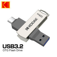 Kodak USB Flash Drive โลหะ USB 3.2 pendrive 64GB 128GB Type C OTG 256GB landyard สำหรับคีย์ CLE US สำหรับสมาร์ทโฟน