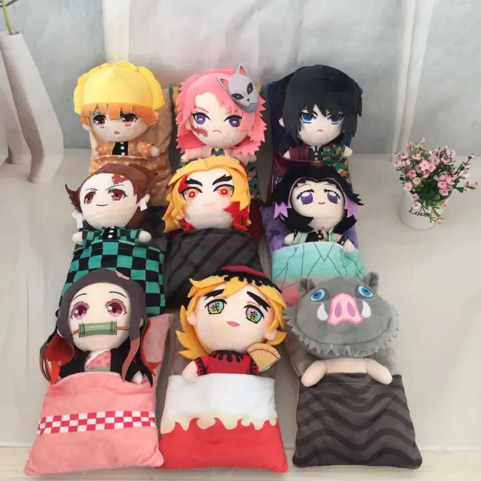 Pelúcia Brinquedos de Pelúcia Demon Slayer Figura dos Desenhos Animados  Manga Bonecas Kimetsu Tanjirou Nezuko Crianças Presentes 