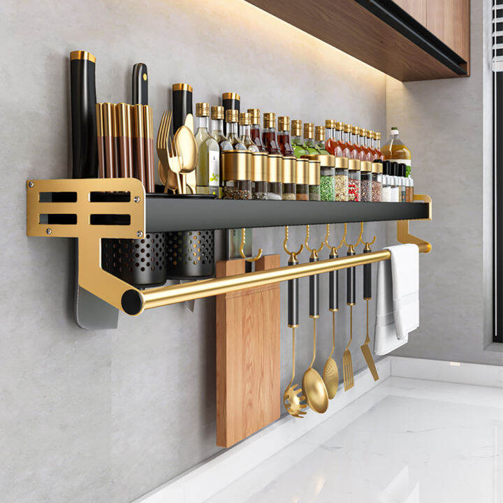 Knife shelving 506070CM WallMounted Hanging Knife Holder Rail Kitchenware Organizer Spice