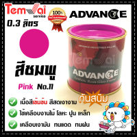 สีน้ำมัน ทาเหล็ก ทาไม้ [[สีชมพู no.11]] ⭐Advance⭐รั้วเหล็ก ไม้ ประตูวงกบ