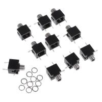 Blesiya 10Pcs/set 3.5mm PCB Panel Mount Stereo Jack Female Socket Connector Earphone Mono TS Jack Socket Adapter