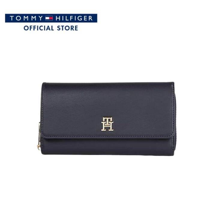 tommy-hilfiger-กระเป๋าสตางค์ผู้หญิง-รุ่น-aw0aw14900-dw6-สีกรมท่า