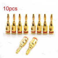 10pcs 4mm Banana Plug Gold-Plated Connector Copper Musical Audio Speaker Cable Wire Pin Connectors Accessories YB1TH