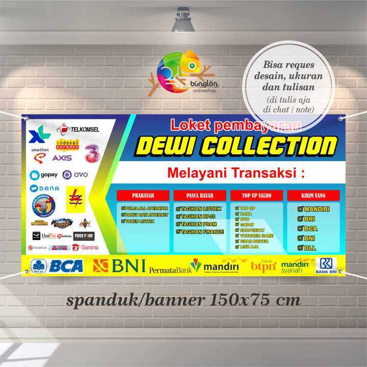 Spanduk Banner Loket Pembayaran, Konter Celluler, Free Desain | Lazada ...