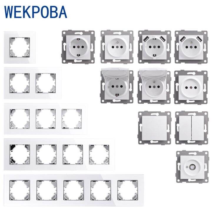 new-popular-wekpoba-d1-series-แผงกระจก-wallfrench-มาตรฐานพร้อมโมดูลชาร์จ-usb-diy-สีขาว