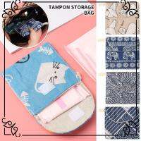 JKIMNAD นำกลับมาใช้ใหม่ได้ กระเป๋าใส่ผ้าเช็ดปาก เคสหูฟัง กระเป๋าใส่เหรียญ Tampon กระเป๋าเก็บของ กระเป๋าใส่แผ่นอนามัย การ์ตูนสัตว์