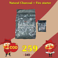 Natural Charcoal ถ่านไม้ + Fire starter ขี้ไต้  แพ็คคู่