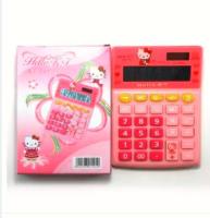 เครื่องคิดเลข ขนาดใหญ่ หน้าจอ 12 หลัก [1015] ลายคิตตี้ Hello Kitty ใช้ถ่าน นาฬิกา ใช้พลังงานแสงอาทิตย์KT-505