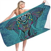 Elephant Print Prints No Sand Free Quick Dry Beach Towel Surf Poncho Bath Summer Swimming Fitness Gym Yoga Picnic Mat Women Men