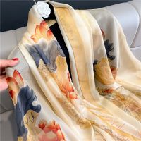 ✲ 2023 Silk Feeling Print Shawl Scarf Women Summer Soft Long 190x135cm Hijab Bufanda Female Floral Pashmina Head Scarves Echarpe