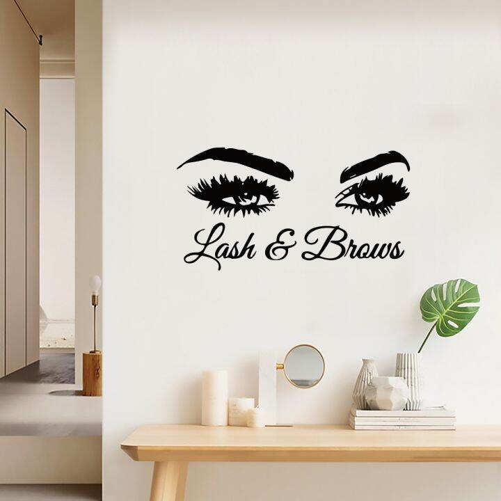 one-meter-wall-slogan-eye-lashes-english-wall-sticker-background-wall-room-adornment-wall-stick-adhesive-wall-stickers