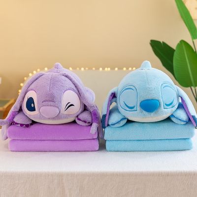 Ellen หมอนตุ๊กตาแองเจิล Stitch น่ารัก พร้อมผ้าห่ม ของขวัญ สําหรับเด็กผู้หญิง ตกแต่งบ้าน