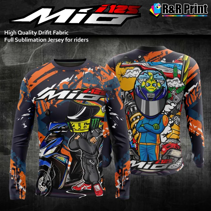 Mio i 125 Full Sublimation Jersey Shirt Long Sleeves Thai look for Riders |  Lazada PH