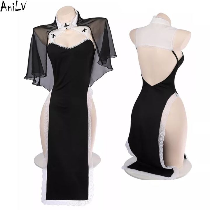 ready-stock-anilv-2022-halloween-nun-series-costume-women-anime-convent-dress-unifrom-set-cosplay