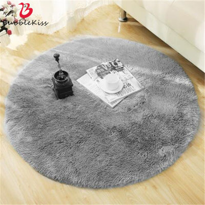 Bubble Kiss Fluffy Round Cars For Living Room Long Plush Rugs Bedroom Kids Room Decor Area Rugs Bedside Shaggy Floor Mats