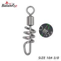 [Hot K] Balanzze 50Pcs สวิงตกปลารอกหมุนด้วย Screwed Snap ตัวต่อสายเบ็ดโลหะสแตนเลสแหวนเชื่อมต่อ Tackle