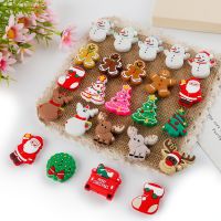 5/10pcs New Christmas Series Silicone Beads Santa Reindeer Cookies Snowman Beads For Jewelry Making DIY Jewelry Accessories Beads