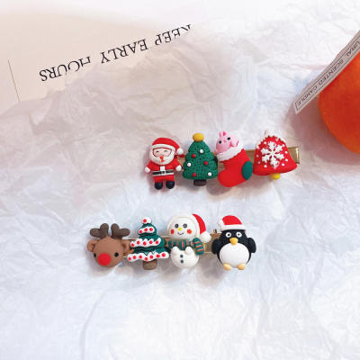 Elk Hair Clip Braiding Hair Clip Sweet Broken Hair Clip Santa Claus Hair Card Cartoon Hairpin Christmas Hairpin Christmas Bangs Hair Clip