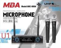 ไมค์ลอยคู่ UHF Wireless Miccrophone ไมค์โครโฟนไร้สาย MBA รุ่น U1 MIC-888A