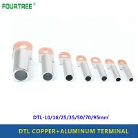 DTL-10/16/25/35/50/70/95mm2 Compression Copper Aluminum Bimetal Terminal Wiring Connector Lug Electric Power Fittings